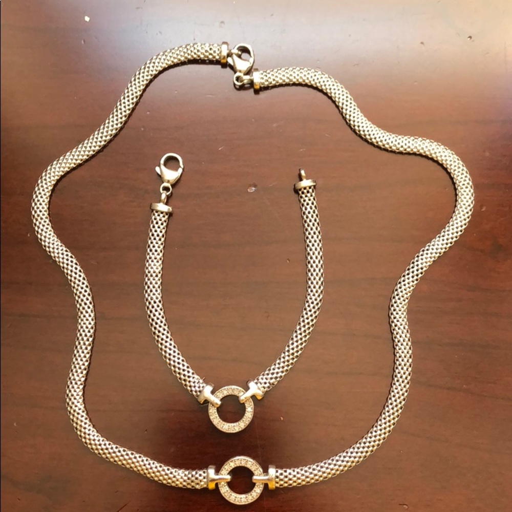 Diamond Mesh Circle Necklace/bracelet Silver
